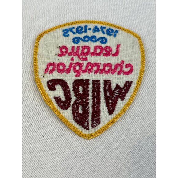 Vintage 1974-1975 WIBC League Champion Patch Pink Gold Blue Red - Picture 2 of 3